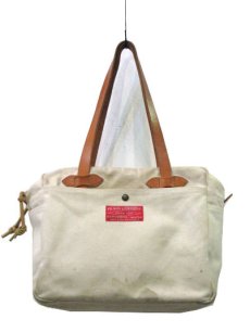 画像2: "C.C.FILSON Co." Leather Handle Boston Bag　color : White Canvas (2)