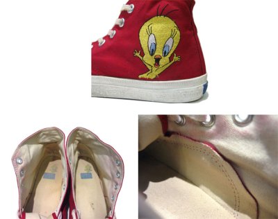 画像2: 1990's KEDS "LOONEY TUNES" Hi Cut Canvas Sneaker　RED　size 9 ( 27cm )