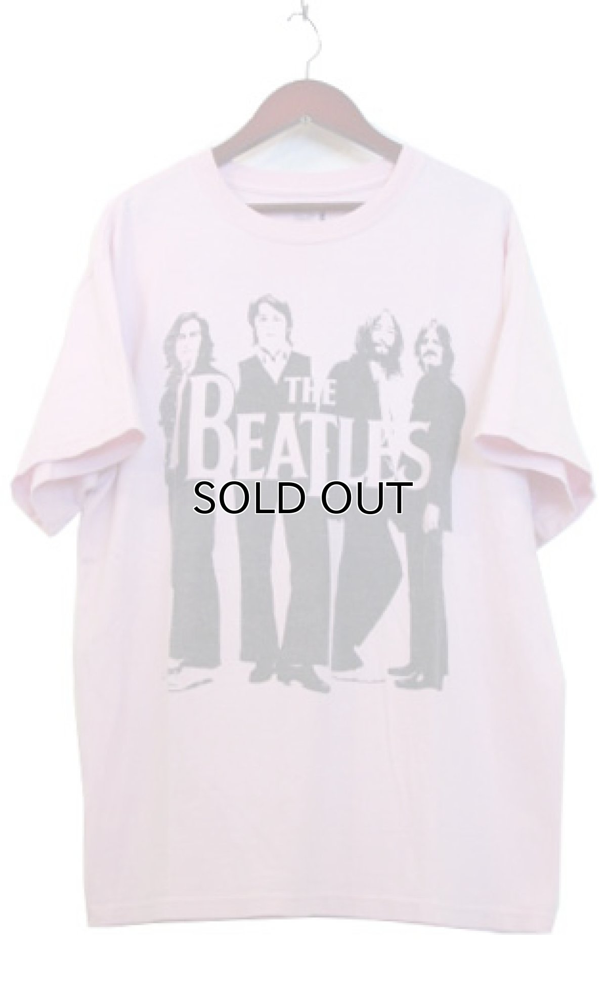 画像1: 1990's~ "BEATLES" Print T-Shirts　PINK　size L (表記 L) (1)