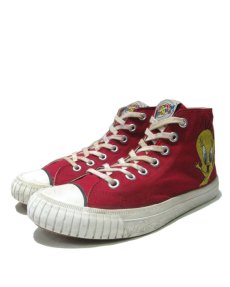 画像1: 1990's KEDS "LOONEY TUNES" Hi Cut Canvas Sneaker　RED　size 9 ( 27cm ) (1)