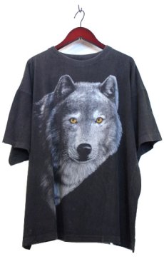 画像1: "Animal Face" Print T-Shirts　BLACK　size L (表記 なし) (1)