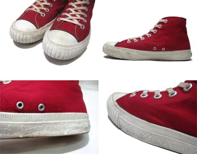 画像1: 1990's KEDS "LOONEY TUNES" Hi Cut Canvas Sneaker　RED　size 9 ( 27cm )