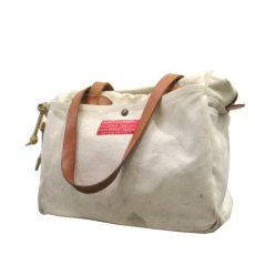 画像1: "C.C.FILSON Co." Leather Handle Boston Bag　color : White Canvas (1)