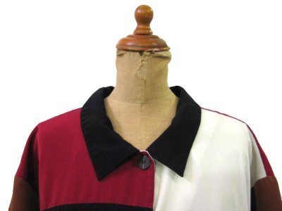 画像1: 1990's~ "teddi" S/S Mondrian Shirts　Crazy Pattern　size L -XL (表記 なし)