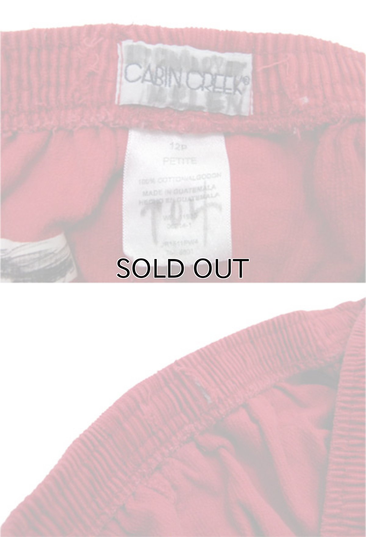 画像4: 1980's~ "CABIN CREEK" Corduroy Easy Pants　RED　size Free (表記 12) (4)