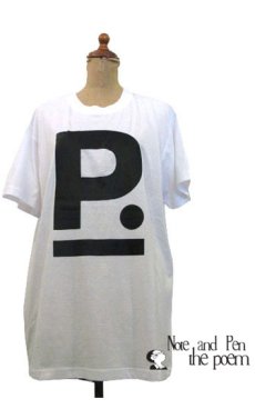 画像1: " Note and Pen the poem " ポエムのTee  " P "　WHITE / BLACK　size M / L (1)