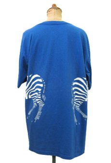 画像3: 1980's~ PRO DIVE  "Zebra" Print T-Shirts　BLUE　size L - XL (表記 L) (3)