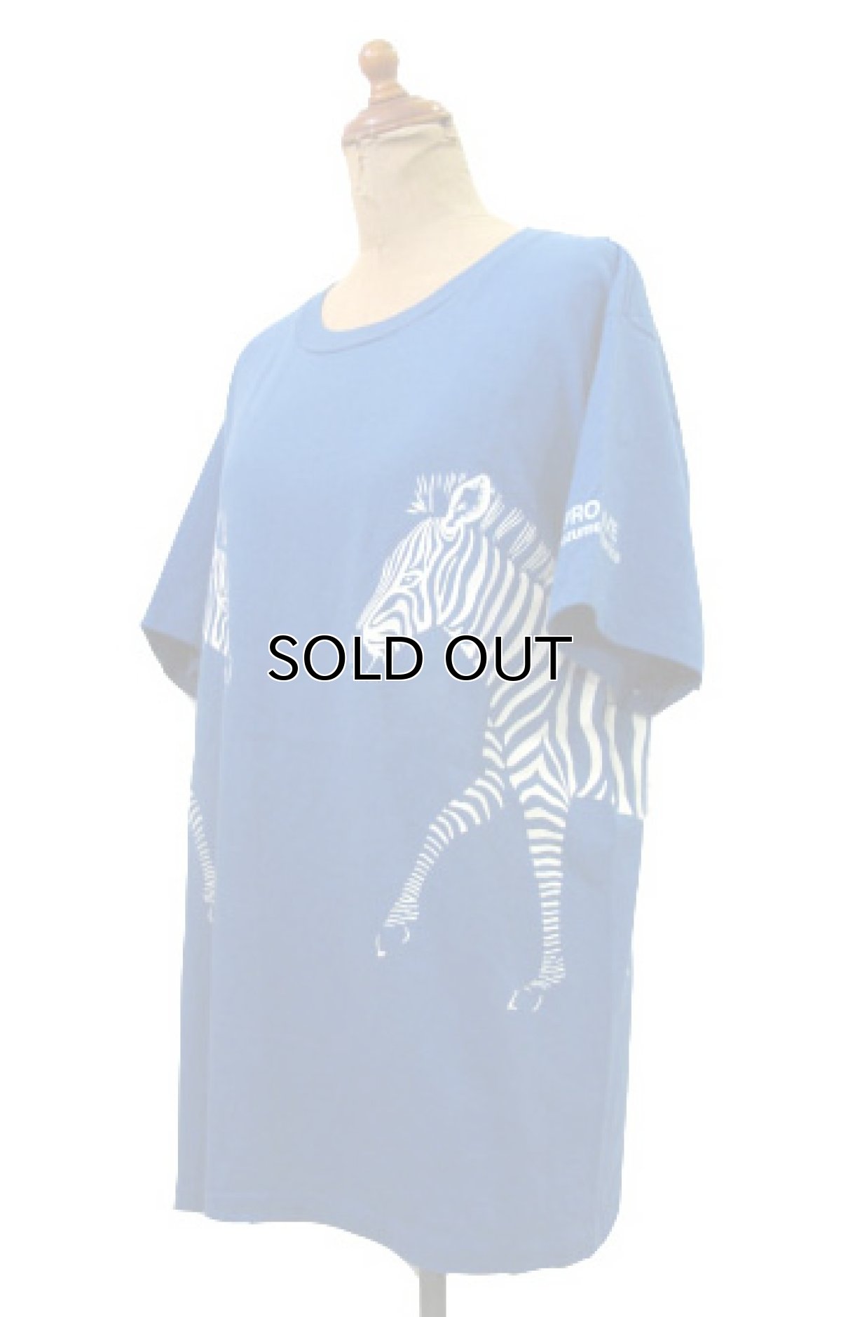 画像2: 1980's~ PRO DIVE  "Zebra" Print T-Shirts BLUE size L - XL (表記 L) (2)