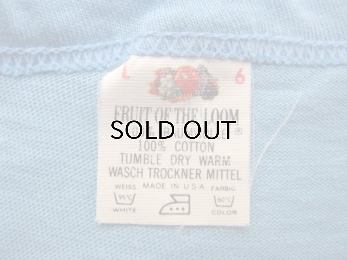 画像4: 1980's "Fruit of the Room" Print T-Shirts Sax Blue size L - XL (表記 L) (4)