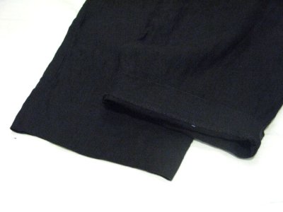 画像2: 1980's~ "KENAR" Two-Tuck Linen Trousers　BLACK　size w 29.5 inch