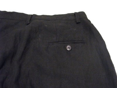 画像1: 1980's~ "KENAR" Two-Tuck Linen Trousers　BLACK　size w 29.5 inch