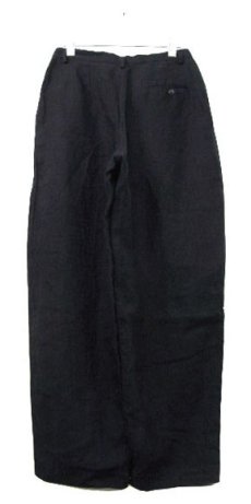 画像2: 1980's~ "KENAR" Two-Tuck Linen Trousers　BLACK　size w 29.5 inch (2)