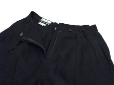 画像5: 1980's~ "KENAR" Two-Tuck Linen Trousers　BLACK　size w 29.5 inch (5)
