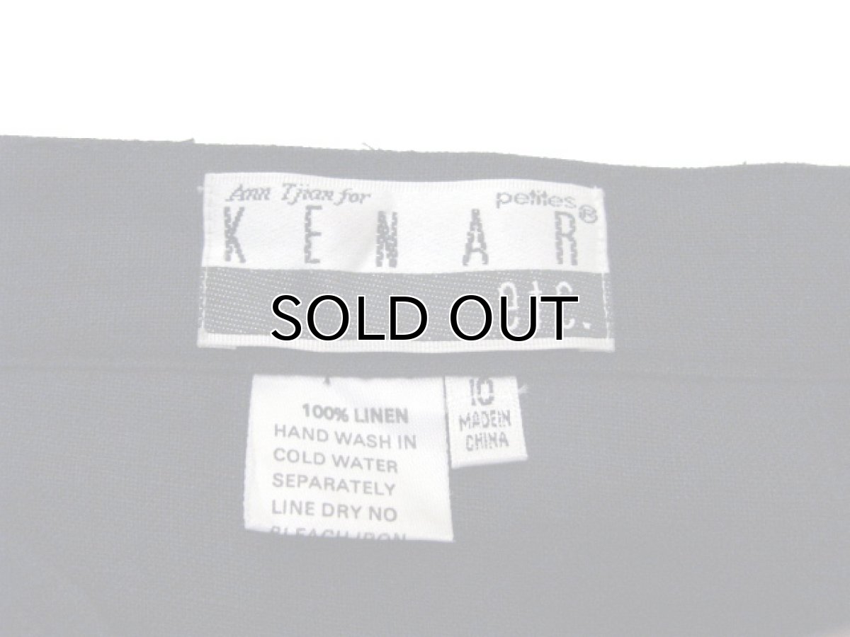 画像4: 1980's~ "KENAR" Two-Tuck Linen Trousers BLACK size w 29.5 inch (4)