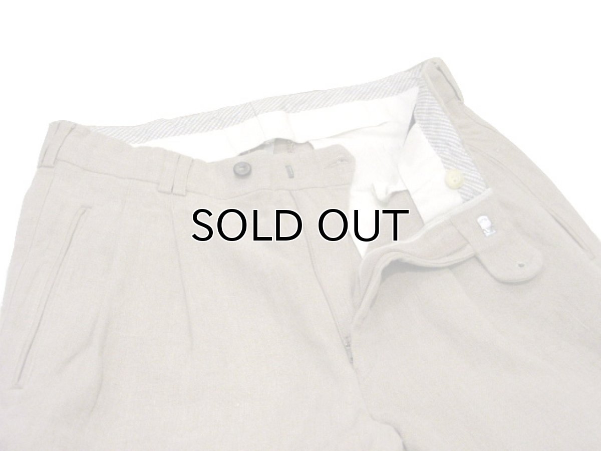 画像5: 1980's~ "Lindbergh" Two-Tuck Linen Trousers　BEIGE　size w 32 inch (5)