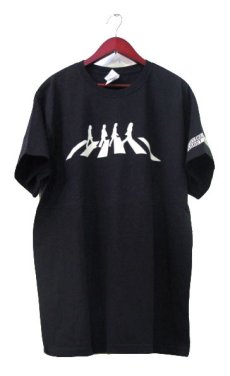 画像1: THE BEATLES "ABBEY ROAD" Print T-Shirts　BLACK　size L (表記 L) (1)
