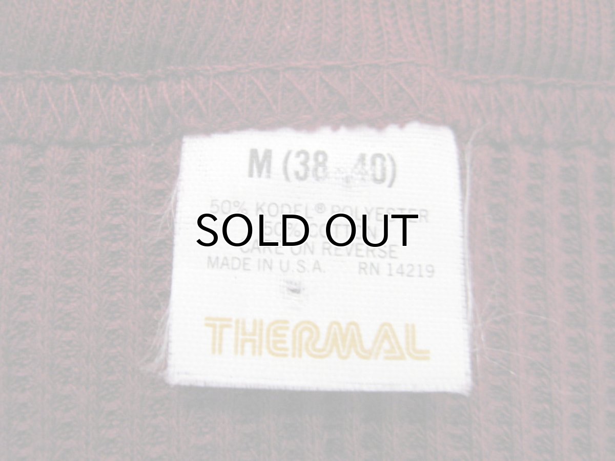 画像3: 1980's~ "THERMAL" L/S Henley Neck Thermal Shirts　Burgundy / Grey　size S - M (表記 M 38 -40) (3)