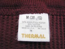 画像3: 1980's~ "THERMAL" L/S Henley Neck Thermal Shirts　Burgundy / Grey　size S - M (表記 M 38 -40) (3)