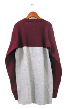 画像2: 1980's~ "THERMAL" L/S Henley Neck Thermal Shirts　Burgundy / Grey　size S - M (表記 M 38 -40) (2)