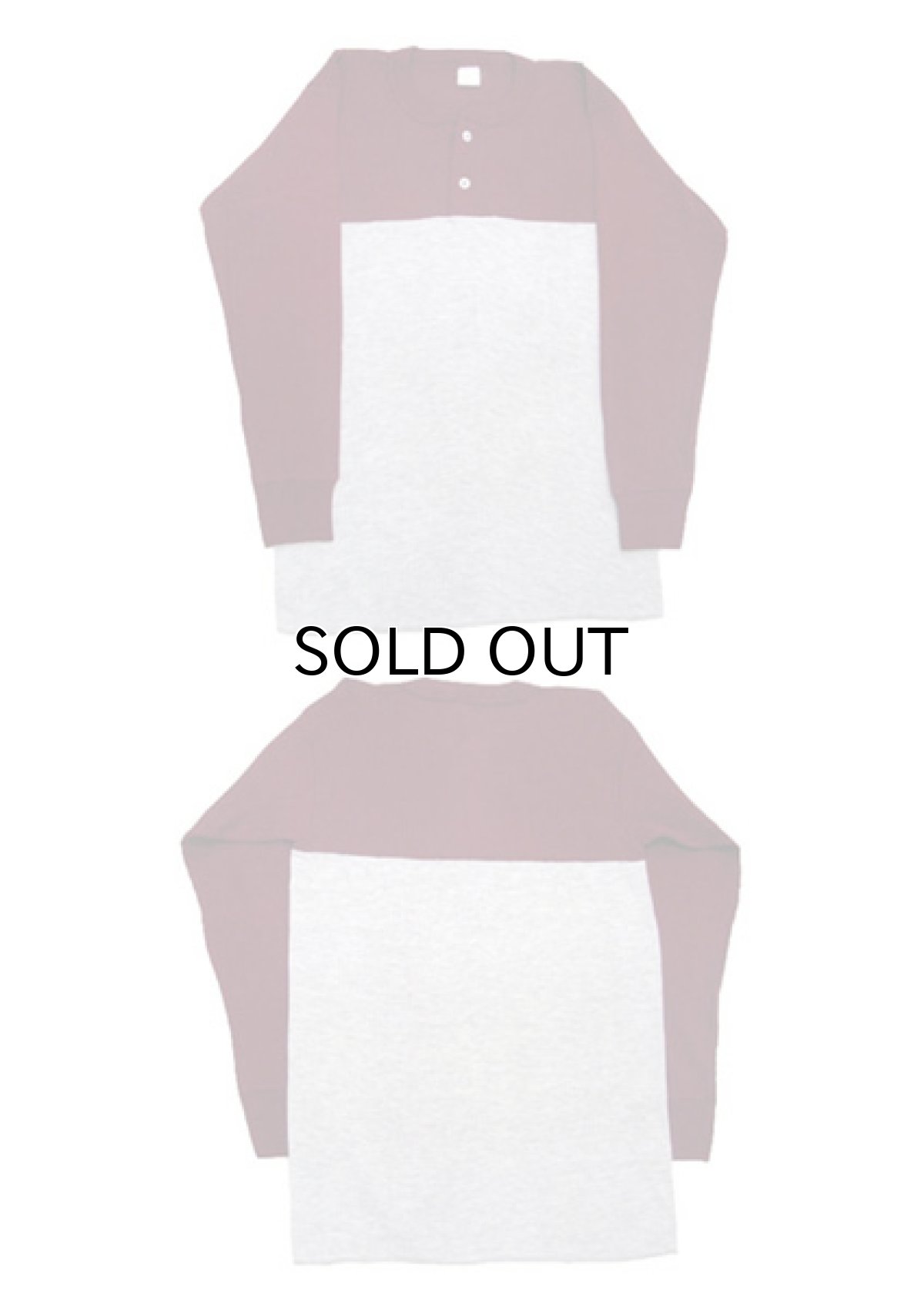 画像4: 1980's~ "THERMAL" L/S Henley Neck Thermal Shirts　Burgundy / Grey　size S - M (表記 M 38 -40) (4)