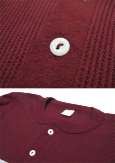画像5: 1980's~ "THERMAL" L/S Henley Neck Thermal Shirts　Burgundy / Grey　size S - M (表記 M 38 -40) (5)