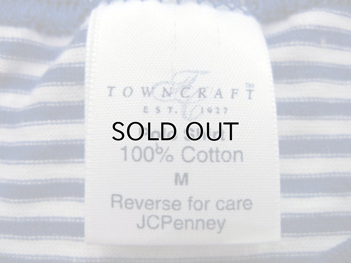 画像3: 1990's~ "TOWNCRAFT"  Border Pocket T-Shirts DEADSTOCK BLUE / WHITE size M - L (表記 M) (3)