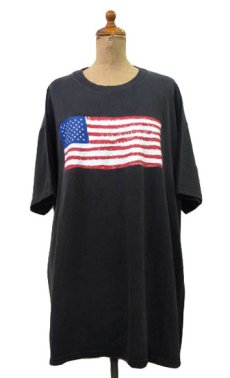 画像1: 1990's Hanes "Stedman" US Flag Print T-Shirts　BLACK　size XL~ (表記 XL 46 -48) (1)