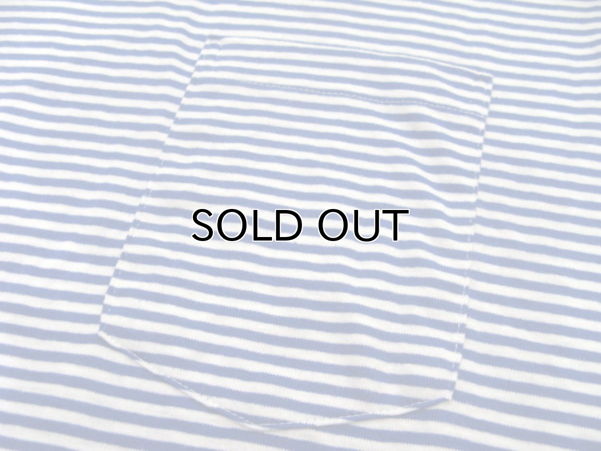 画像5: 1990's~ "TOWNCRAFT"  Border Pocket T-Shirts DEADSTOCK BLUE / WHITE size M - L (表記 M) (5)