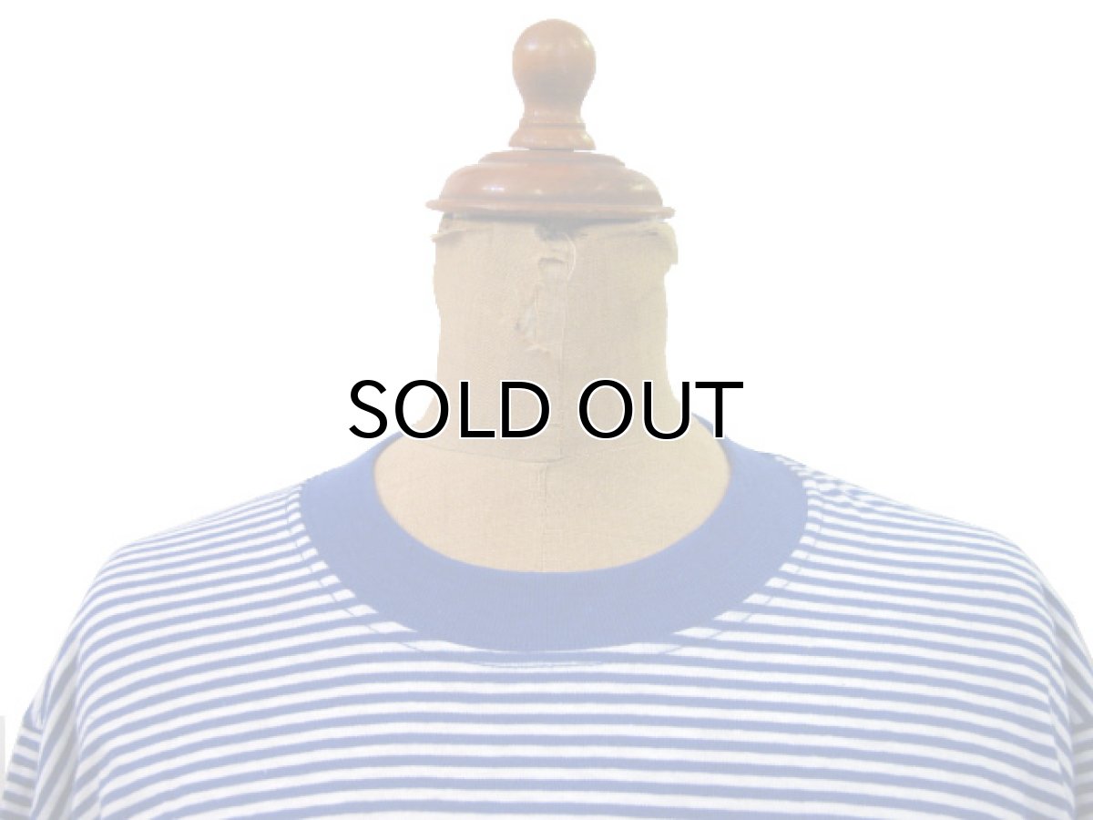 画像4: 1990's~ "TOWNCRAFT"  Border Pocket T-Shirts DEADSTOCK BLUE / WHITE size M - L (表記 M) (4)