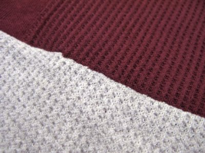 画像1: 1980's~ "THERMAL" L/S Henley Neck Thermal Shirts　Burgundy / Grey　size S - M (表記 M 38 -40)