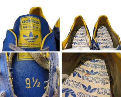 画像1: 1980's adidas "MILER" Running Shoes made in FRANCE　BLUE / YELLOW　size 9 1/2 (27.5 cm)