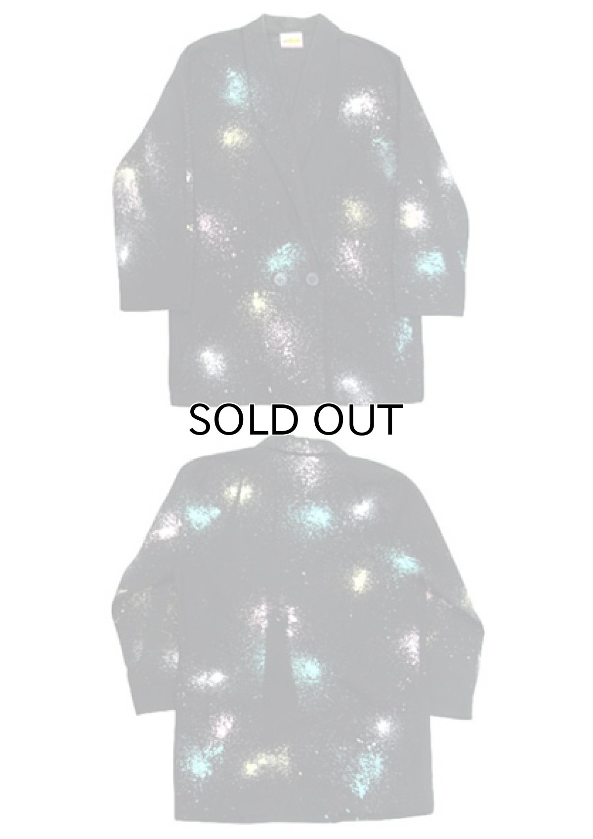 画像4: 1990's "Surf and Turf" Double Breasted Cotton Jacket　Paint Black　size M - L (表記 不明) (4)