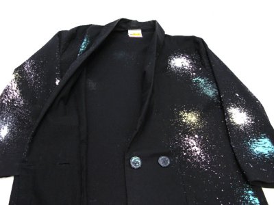 画像2: 1990's "Surf and Turf" Double Breasted Cotton Jacket　Paint Black　size M - L (表記 不明)