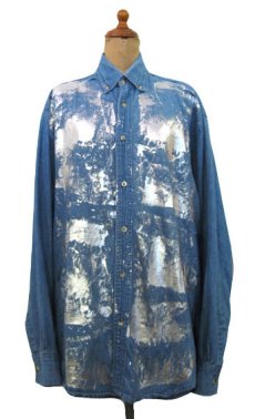 画像1: "Rag Union" Hand Painted L/S Denim Shirts　Blue Denim　size L (表記 なし) (1)