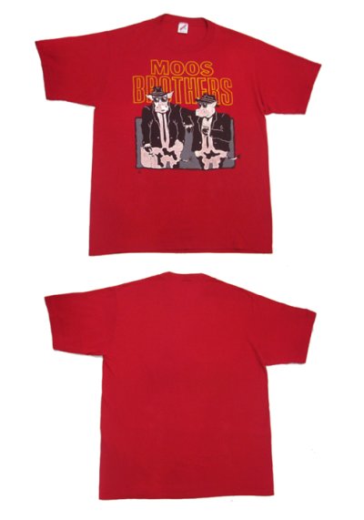 画像1: 1980's JERZEES "MOOS BROTHERS" Print T-Shirts　L - XL (表記 XL 46)