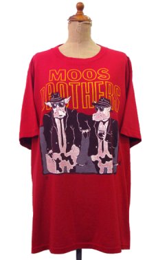 画像1: 1980's JERZEES "MOOS BROTHERS" Print T-Shirts　L - XL (表記 XL 46) (1)