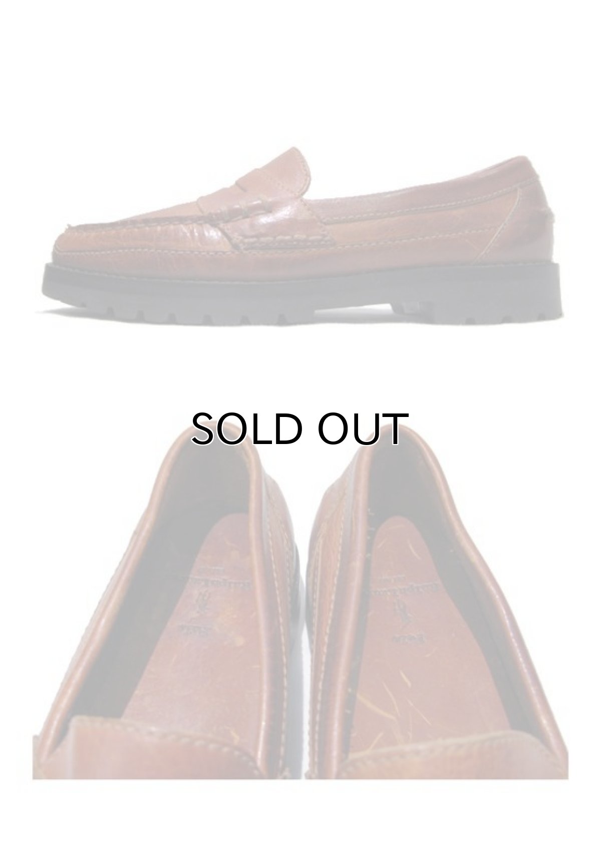 画像4: ~1990's "Polo - Ralph Lauren" Leather Lorfers BROWN size 9D (4)