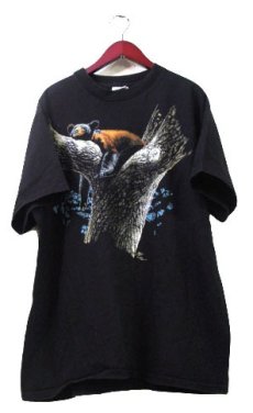 画像1: 1990's Harlequin NG "Bear on Tree" Print T-Shirts　BLACK　size XL (表記 XL) (1)