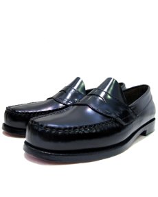 画像1: G.H.Bass Penny Loafer Leather Sole　BLACK　size 7 1/2D (1)