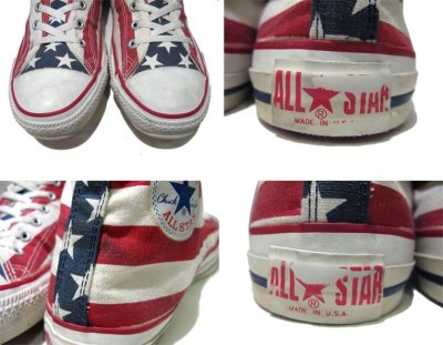 画像1: 1990's Converse All Star Hi Canvas Sneaker made in USA　US Flag　size 11