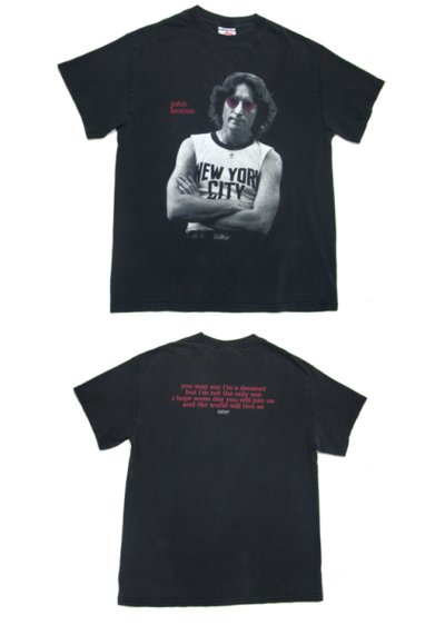 画像1: 1990's Tennessee River "John Lennon" Print T-Shirts　BLACK　size M (表記 M)