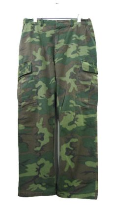 画像1: 1960's U.S.Military Non Ripstop Vietnam Camouflage Pants　GREEN　size w 34 inch (1)
