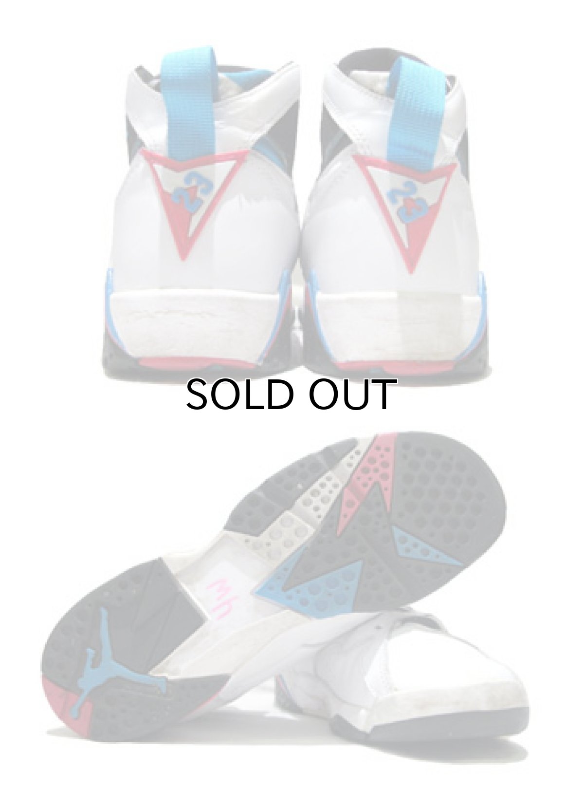 画像4: AIR JORDAN 7 Basketball Shoes　WHITE Black-Pnk-Blue　size 6.5 Y  (4)