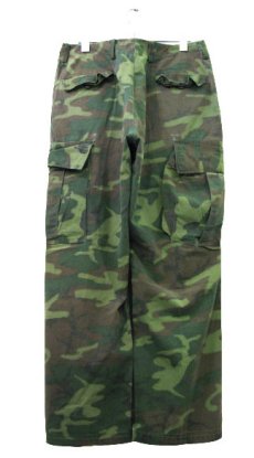 画像2: 1960's U.S.Military Non Ripstop Vietnam Camouflage Pants　GREEN　size w 34 inch (2)