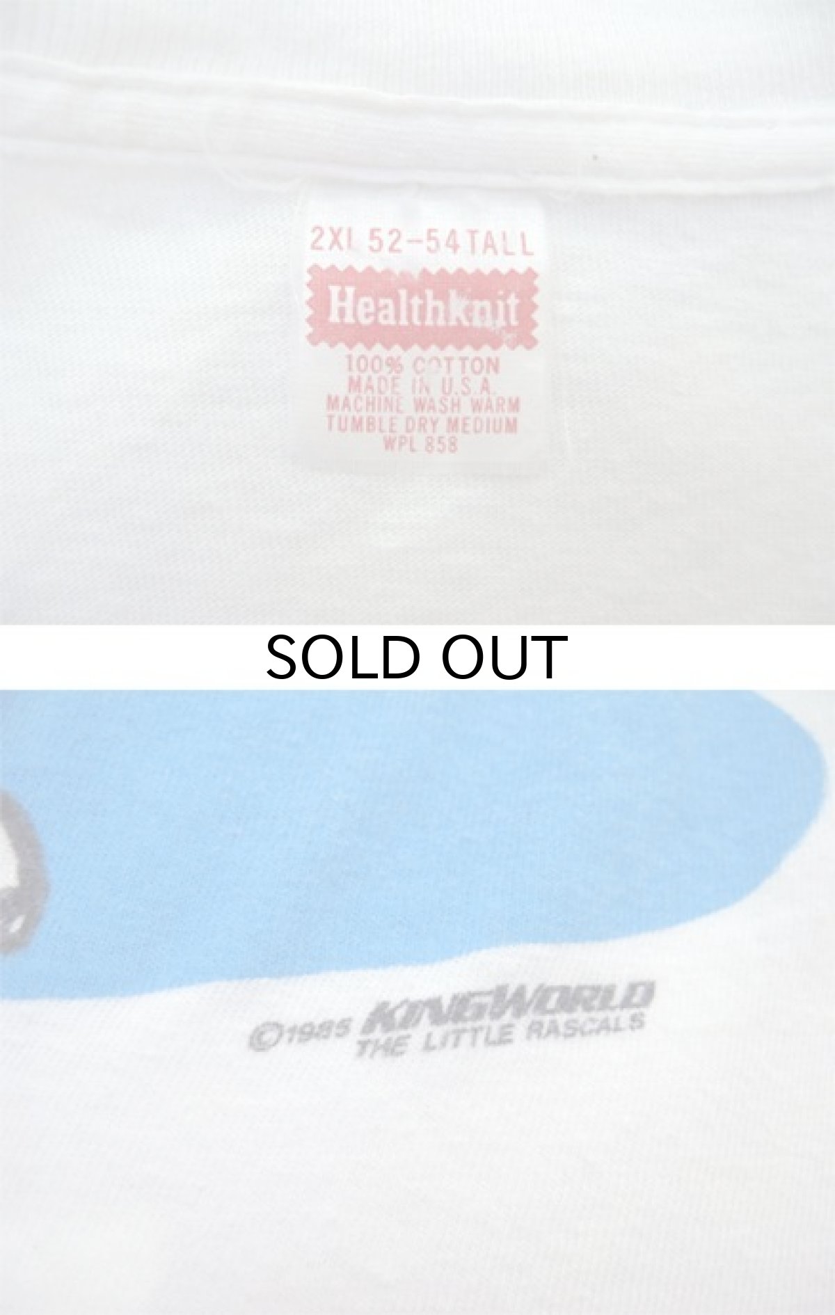 画像4: 1980's Health Knit "Wildcat Alfalfa" Big T-Shirts WHITE size 2XL ( 52-54 TALL ) (4)