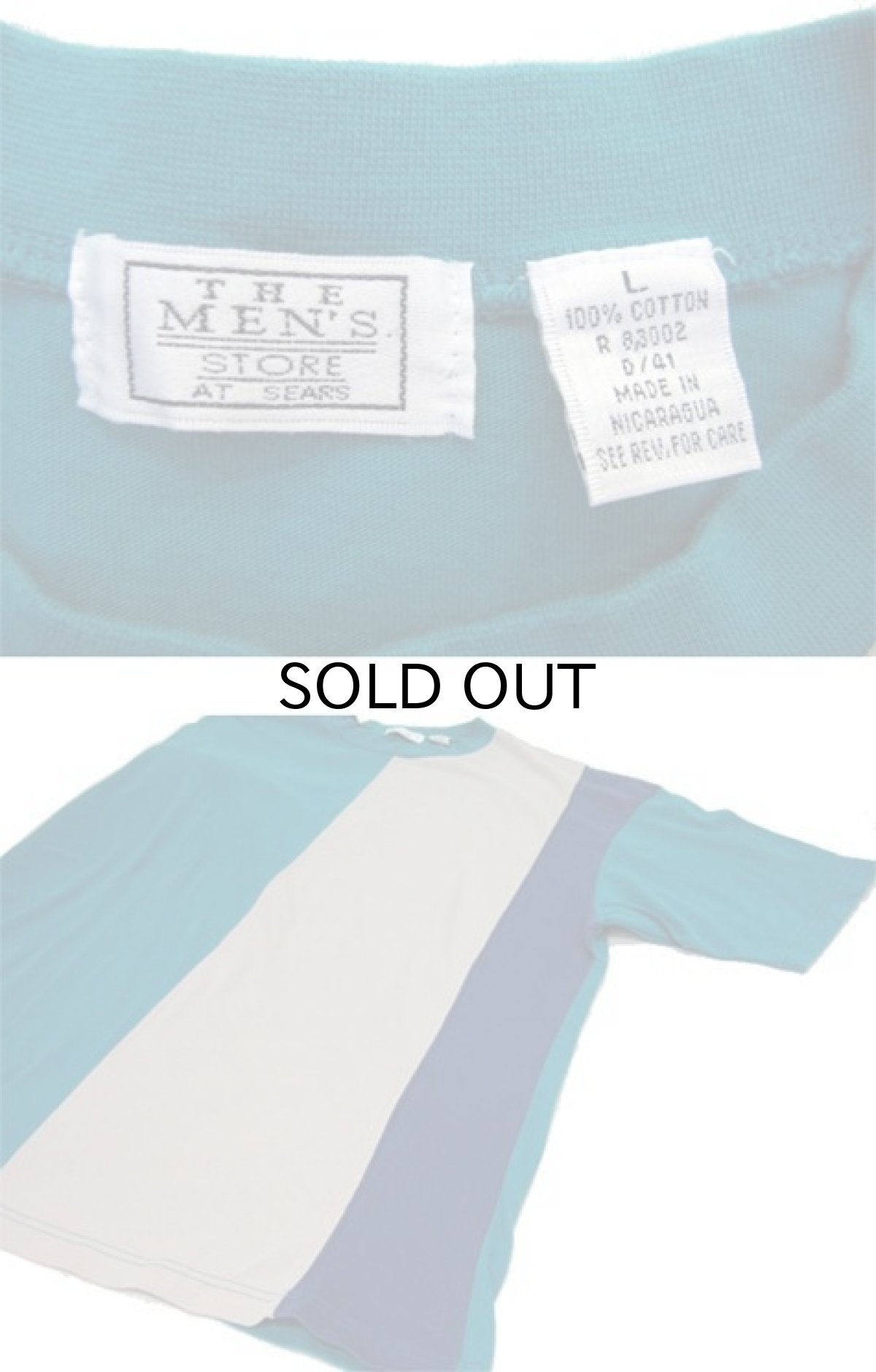 画像5: 1990's~ Sears 3-tone Design T-Shirts GREEN / BEIGE / BLUE size L (表記 L) (5)