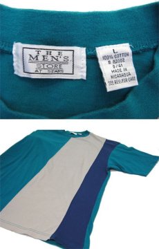 画像5: 1990's~ Sears 3-tone Design T-Shirts　GREEN / BEIGE / BLUE　size L (表記 L) (5)