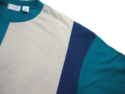 画像3: 1990's~ Sears 3-tone Design T-Shirts　GREEN / BEIGE / BLUE　size L (表記 L)