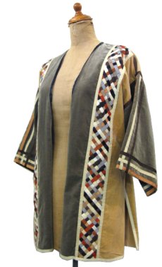 画像1: 1970's "THE FRENCH CLIQUE" Design Harf Sleeve Jacket　BEIGE / OLIVE　size S (表記 なし) (1)