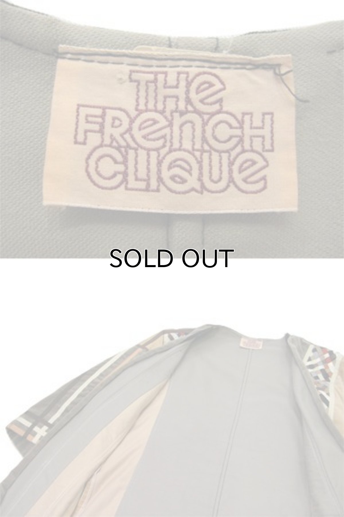 画像5: 1970's "THE FRENCH CLIQUE" Design Harf Sleeve Jacket BEIGE / OLIVE size S (表記 なし) (5)